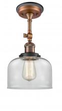 Innovations Lighting 201FBP-ACBK-G72 - Bell - 1 Light - 8 inch - Antique Copper - Semi-Flush Mount