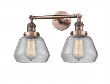 Innovations Lighting 208-AC-G172 - Fulton - 2 Light - 17 inch - Antique Copper - Bath Vanity Light