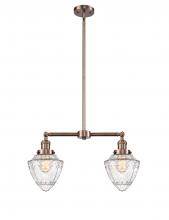 Innovations Lighting 209-AC-G664-7 - Bullet - 2 Light - 24 inch - Antique Copper - Stem Hung - Island Light