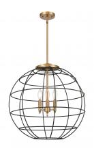 Innovations Lighting 221-3S-BB-CE-22-BK - Lake Placid - 3 Light - 22 inch - Brushed Brass - Pendant