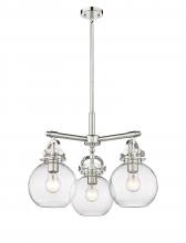 Innovations Lighting 410-3CR-PN-G410-7CL - Newton Sphere - 3 Light - 21 inch - Polished Nickel - Pendant