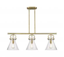 Innovations Lighting 410-3I-BB-G411-10SDY - Newton Cone - 3 Light - 42 inch - Brushed Brass - Island Light