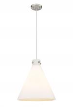 Innovations Lighting 410-3PL-SN-G411-18WH - Newton Cone - 3 Light - 18 inch - Satin Nickel - Cord hung - Pendant