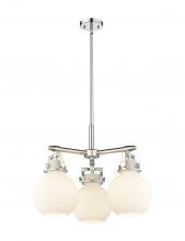 Innovations Lighting 411-3CR-PN-G410-7WH - Newton Sphere - 3 Light - 21 inch - Polished Nickel - Pendant