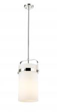 Innovations Lighting 413-1SM-PN-G413-1S-8WH - Pilaster - 1 Light - 8 inch Glass - Polished Nickel - Pendant