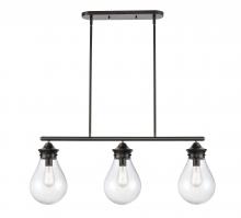 Innovations Lighting 414-3I-BK-G4144-8 - Genesis - 3 Light - 39 inch - Matte Black - Cord hung - Island Light