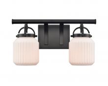 Innovations Lighting 416-2W-BK-G416-6WH - Latreille - 2 Light - 16 inch - Matte Black - Bath Vanity Light