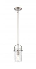 Innovations Lighting 423-1S-SN-G423-7DE - Pilaster II Cylinder - 1 Light - 7 inch Long Glass - Satin Nickel - Pendant