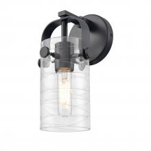 Innovations Lighting 423-1W-BK-G423-7DE - Pilaster II Cylinder - 1 Light - 7 inch Long Glass - Matte Black - Sconce