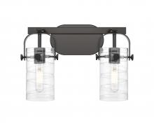 Innovations Lighting 423-2W-BK-G423-7DE - Pilaster II Cylinder - 2 Light - 15 inch - Matte Black - Bath Vanity Light