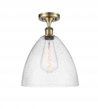 Innovations Lighting 516-1C-AB-GBD-124 - Bristol - 1 Light - 12 inch - Antique Brass - Semi-Flush Mount