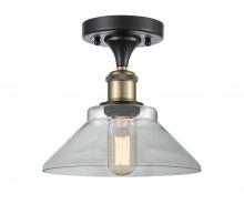 Innovations Lighting 516-1C-BAB-G132 - Orwell - 1 Light - 8 inch - Black Antique Brass - Semi-Flush Mount