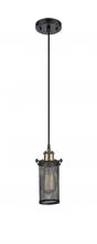 Innovations Lighting 516-1P-BAB-CE219 - Bleecker - 1 Light - 4 inch - Black Antique Brass - Cord hung - Mini Pendant