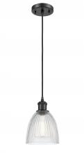 Innovations Lighting 516-1P-BK-G382 - Castile - 1 Light - 6 inch - Matte Black - Cord hung - Mini Pendant