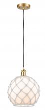 Innovations Lighting 516-1P-SG-G121-10RW - Farmhouse Rope - 1 Light - 10 inch - Satin Gold - Cord hung - Mini Pendant