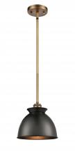 Innovations Lighting 516-1S-BB-M14-BK - Adirondack - 1 Light - 8 inch - Brushed Brass - Mini Pendant