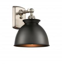 Innovations Lighting 516-1W-SN-M14-BK - Adirondack - 1 Light - 8 inch - Brushed Satin Nickel - Sconce