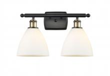 Innovations Lighting 516-2W-BAB-GBD-751 - Bristol - 2 Light - 18 inch - Black Antique Brass - Bath Vanity Light