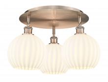 Innovations Lighting 516-3C-AC-G1217-8WV - White Venetian - 3 Light - 20 inch - Antique Copper - Flush Mount