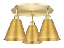 Innovations Lighting 516-3C-SG-MBC-8-SG - Berkshire - 3 Light - 20 inch - Satin Gold - Flush Mount