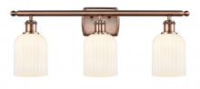 Innovations Lighting 516-3W-AC-G559-5GWH - Bridal Veil - 3 Light - 25 inch - Antique Copper - Bath Vanity Light