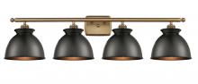 Innovations Lighting 516-4W-BB-M14-BK - Adirondack - 4 Light - 38 inch - Brushed Brass - Bath Vanity Light