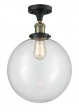 Innovations Lighting 517-1CH-BAB-G202-12 - Beacon - 1 Light - 12 inch - Black Antique Brass - Semi-Flush Mount