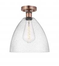 Innovations Lighting 616-1F-AC-GBD-124 - Bristol - 1 Light - 12 inch - Antique Copper - Semi-Flush Mount