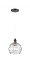 Innovations Lighting 616-1P-BK-G1213-8 - Athens Deco Swirl - 1 Light - 8 inch - Matte Black - Cord hung - Mini Pendant