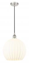 Innovations Lighting 616-1P-PN-G1217-14WV - White Venetian - 1 Light - 14 inch - Polished Nickel - Cord Hung - Pendant