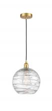 Innovations Lighting 616-1P-SG-G1213-10 - Athens Deco Swirl - 1 Light - 10 inch - Satin Gold - Cord hung - Mini Pendant