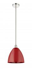 Innovations Lighting 616-1S-PN-MBD-12-RD - Plymouth - 1 Light - 12 inch - Polished Nickel - Cord hung - Mini Pendant