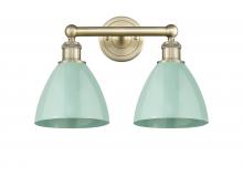 Innovations Lighting 616-2W-AB-MBD-75-SF - Plymouth - 2 Light - 17 inch - Antique Brass - Bath Vanity Light