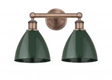 Innovations Lighting 616-2W-AC-MBD-75-GR - Plymouth - 2 Light - 17 inch - Antique Copper - Bath Vanity Light