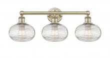 Innovations Lighting 616-3W-AB-G555-8CL - Ithaca - 3 Light - 26 inch - Antique Brass - Bath Vanity Light