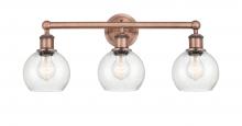 Innovations Lighting 616-3W-AC-G124-6 - Athens - 3 Light - 24 inch - Antique Copper - Bath Vanity Light