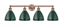 Innovations Lighting 616-4W-AC-MBD-75-GR - Plymouth - 4 Light - 35 inch - Antique Copper - Bath Vanity Light