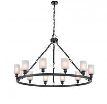 Innovations Lighting 850-BK-G801-LED - Clymer - 12 Light - 50 inch - Matte Black - Chain Hung - Chandelier