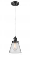  916-1P-BK-G62 - Cone - 1 Light - 6 inch - Matte Black - Cord hung - Mini Pendant