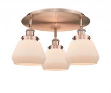 Innovations Lighting 916-3C-AC-G171 - Fulton - 3 Light - 19 inch - Antique Copper - Flush Mount