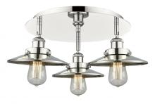 Innovations Lighting 916-3C-PN-M1-PN - Edison - 3 Light - 20 inch - Polished Nickel - Flush Mount