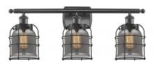 Innovations Lighting 916-3W-BK-G53-CE - Bell Cage - 3 Light - 26 inch - Matte Black - Bath Vanity Light