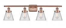 Innovations Lighting 916-4W-AC-G62 - Cone - 4 Light - 36 inch - Antique Copper - Bath Vanity Light