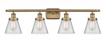 Innovations Lighting 916-4W-BB-G62 - Cone - 4 Light - 36 inch - Brushed Brass - Bath Vanity Light