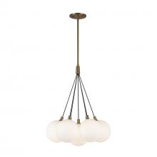 Cooks Lighting Items CH3117-BG/OP - Bolla 16-in Brushed Gold/Opal Glass LED Chandelier