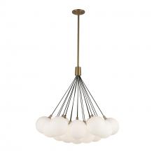 Cooks Lighting Items CH3128-BG/OP - Bolla 28-in Brushed Gold/Opal Glass LED Chandelier