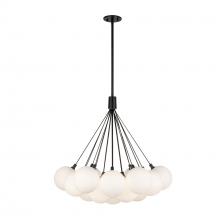 Cooks Lighting Items CH3128-BK/OP - Bolla 28-in Black/Opal Glass LED Chandelier