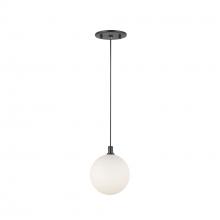 Cooks Lighting Items PD3106-BK/OP - Bolla 5-in Black/Opal Glass LED Pendant