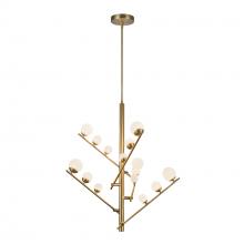 Cooks Lighting Items CH55530-BG/OP - Juniper 5 Head Brushed Gold/Opal Glass LED Chandelier