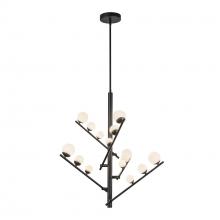 Cooks Lighting Items CH55530-BK/OP - Juniper 5 Head Black/Opal Glass LED Chandelier